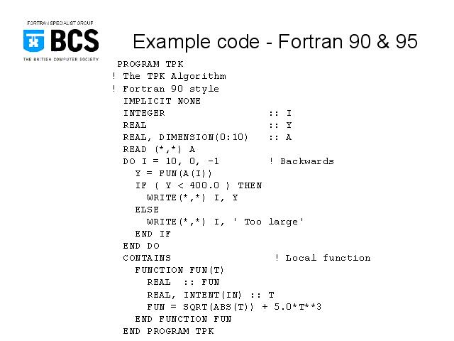 fortran sample code